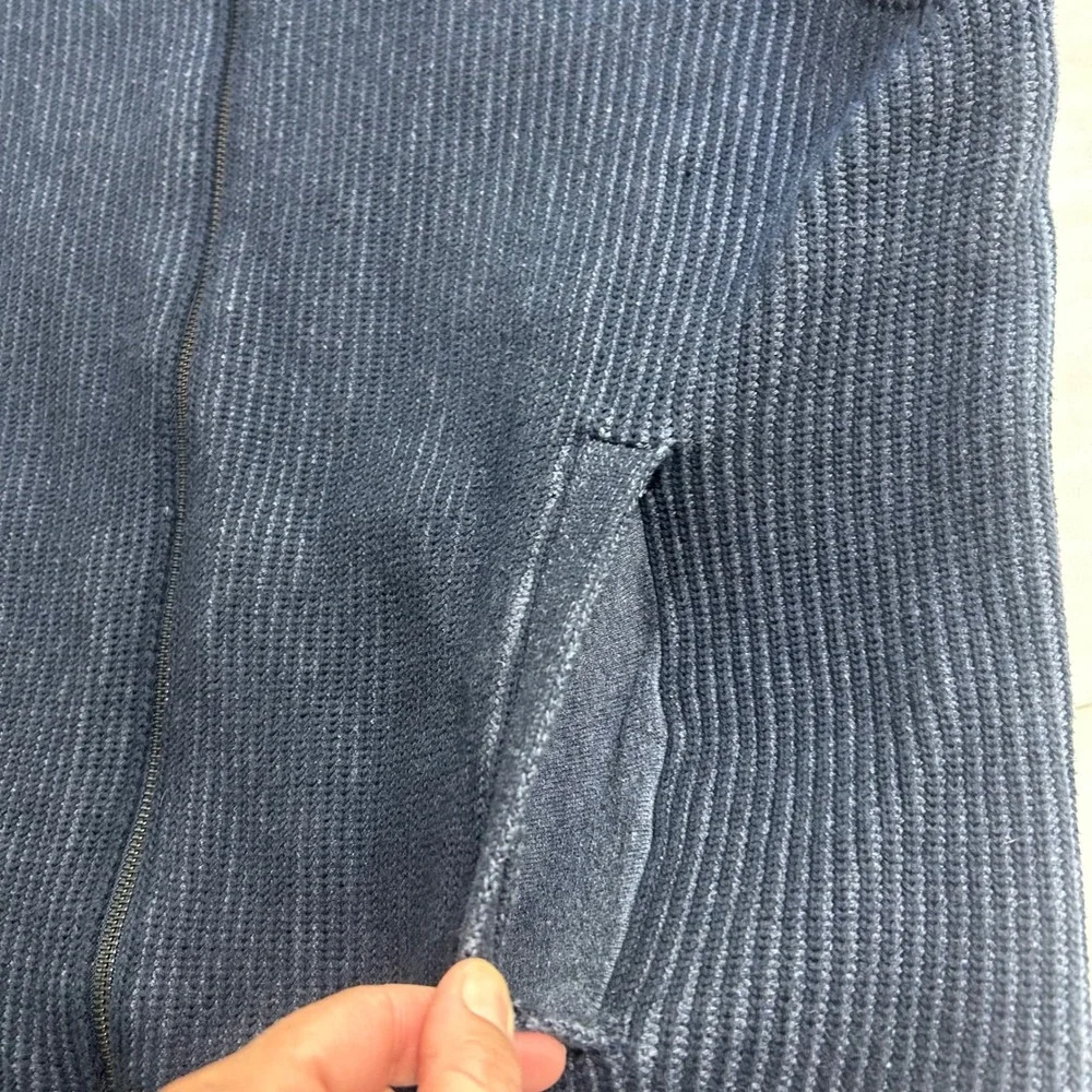 Banana‎ Republic Mens XXL Navy Blue Ribbed Cotton Full Zip Cardigan Sweater